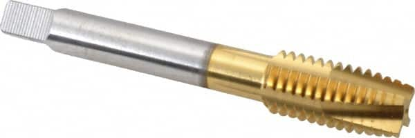 Spiral Point Tap: 1/2-13, UNC, 3 Flutes, Plug, 2B, Powdered Metal, TiN Finish MPN:30165-00T