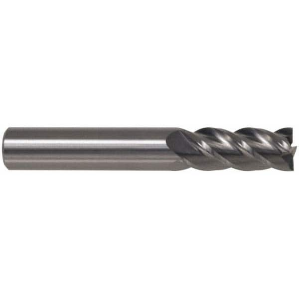 Square End Mill: 5/8'' Dia, 1-1/4'' LOC, 5/8'' Shank Dia, 3-1/2'' OAL, 4 Flutes, Solid Carbide MPN:0777201/7801036