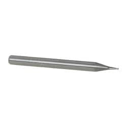 Square End Mill: 1/32'' Dia, 1/16'' LOC, 1/8'' Shank Dia, 1-1/2'' OAL, 2 Flutes, Solid Carbide MPN:12176844