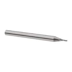 Square End Mill: 1/32'' Dia, 1/16'' LOC, 1/8'' Shank Dia, 1-1/2'' OAL, 3 Flutes, Solid Carbide MPN:12176870