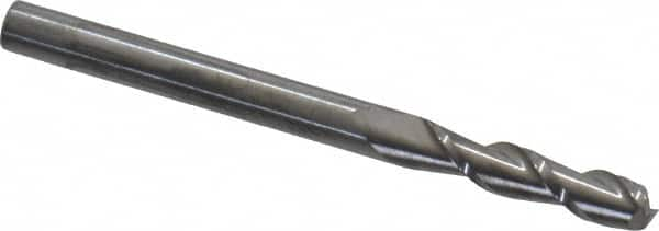 Square End Mill: 0.1181'' Dia, 0.4724'' LOC, 2 Flutes, Solid Carbide MPN:12181251