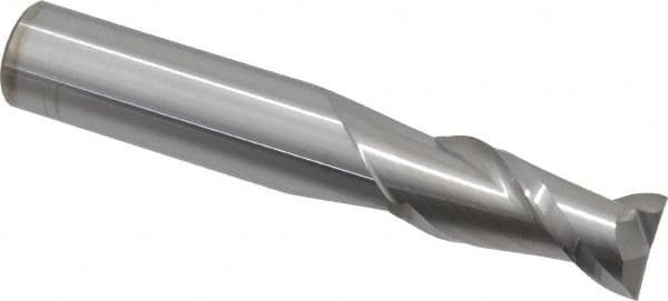 Square End Mill: 15/32'' Dia, 1'' LOC, 1/2'' Shank Dia, 3'' OAL, 2 Flutes, Solid Carbide MPN:12181452