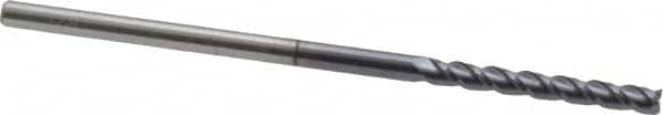 Square End Mill: 1/8'' Dia, 1'' LOC, 1/8'' Shank Dia, 3'' OAL, 3 Flutes, Solid Carbide MPN:12182237