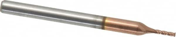 Square End Mill: 0.0394'' Dia, 0.1575'' LOC, 4 Flutes, Solid Carbide MPN:12182323