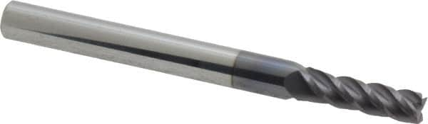 Square End Mill: 5/32'' Dia, 1/2'' LOC, 3/16'' Shank Dia, 2'' OAL, 4 Flutes, Solid Carbide MPN:12182402