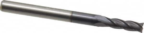 Square End Mill: 7/64'' Dia, 3/8'' LOC, 1/8'' Shank Dia, 1-1/2'' OAL, 4 Flutes, Solid Carbide MPN:12182435