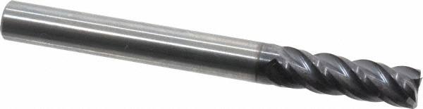 Square End Mill: 1/4'' Dia, 3/4'' LOC, 1/4'' Shank Dia, 2-1/2'' OAL, 4 Flutes, Solid Carbide MPN:12182467