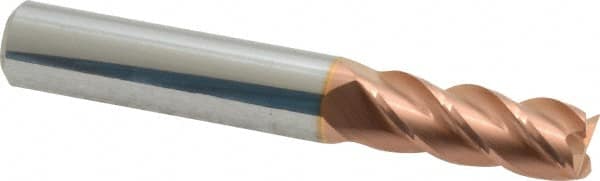 Square End Mill: 11/32'' Dia, 7/8'' LOC, 3/8'' Shank Dia, 2-1/2'' OAL, 4 Flutes, Solid Carbide MPN:12182521