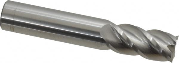 Square End Mill: 0.6299'' Dia, 1.2598'' LOC, 4 Flutes, Solid Carbide MPN:12182646