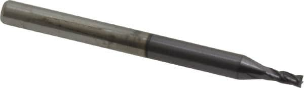 Square End Mill: 1/16'' Dia, 1/8'' LOC, 1/8'' Shank Dia, 1-1/2'' OAL, 4 Flutes, Solid Carbide MPN:12182705