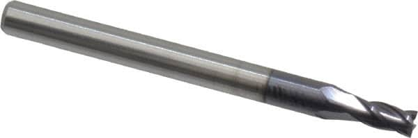 Square End Mill: 3/32'' Dia, 3/16'' LOC, 1/8'' Shank Dia, 1-1/2'' OAL, 4 Flutes, Solid Carbide MPN:12182711