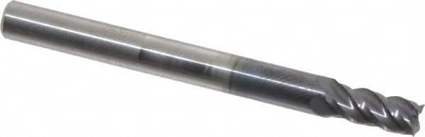 Square End Mill: 11/64'' Dia, 3/8'' LOC, 3/16'' Shank Dia, 2'' OAL, 4 Flutes, Solid Carbide MPN:12182750