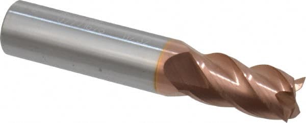 Square End Mill: 11/32'' Dia, 5/8'' LOC, 3/8'' Shank Dia, 2'' OAL, 4 Flutes, Solid Carbide MPN:12182863