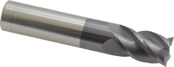 Square End Mill: 9/16'' Dia, 7/8'' LOC, 9/16'' Shank Dia, 3'' OAL, 4 Flutes, Solid Carbide MPN:12182957