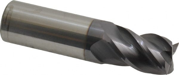 Square End Mill: 11/16'' Dia, 1'' LOC, 3/4'' Shank Dia, 3'' OAL, 4 Flutes, Solid Carbide MPN:12182963