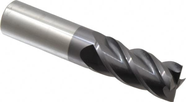 Square End Mill: 1'' Dia, 2-1/4'' LOC, 1'' Shank Dia, 5'' OAL, 4 Flutes, Solid Carbide MPN:12182985