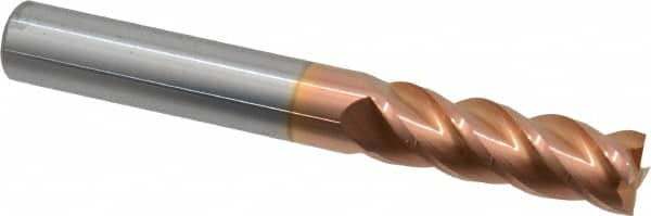 Square End Mill: 3/8'' Dia, 1-1/8'' LOC, 3/8'' Shank Dia, 3'' OAL, 4 Flutes, Solid Carbide MPN:12183057