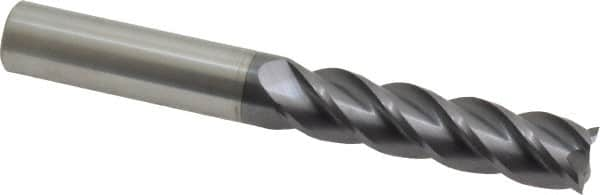 Square End Mill: 1/2'' Dia, 2'' LOC, 1/2'' Shank Dia, 4'' OAL, 4 Flutes, Solid Carbide MPN:12183096