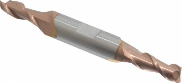 Square End Mill: 1/4'' Dia, 5/8'' LOC, 3/8'' Shank Dia, 3'' OAL, 2 Flutes, Solid Carbide MPN:12185033