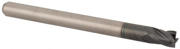 Square End Mill: 7/64'' Dia, 0.165'' LOC, 1/8'' Shank Dia, 1-1/2'' OAL, 4 Flutes, Solid Carbide MPN:14797069