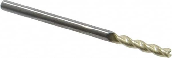 Square End Mill: 1/8'' Dia, 5/8'' LOC, 1/8'' Shank Dia, 2'' OAL, 3 Flutes, Solid Carbide MPN:35012510C5