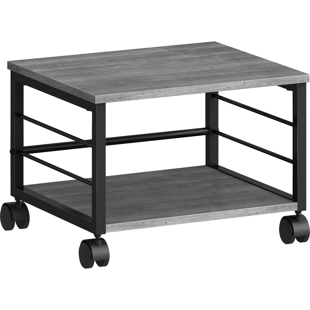 Lorell Underdesk Mobile Machine Stand - 150 lb Load Capacity - 13.2in Height x 18.7in Width x 15.7in Depth - Desk - Powder Coated - Metal, Laminate, Polyvinyl Chloride (PVC) - Charcoal, Black MPN:60262