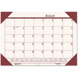 House of Doolittle Recycled EcoTones Academic Desk Pad Calendar Brown Corners 2023-2024 012541