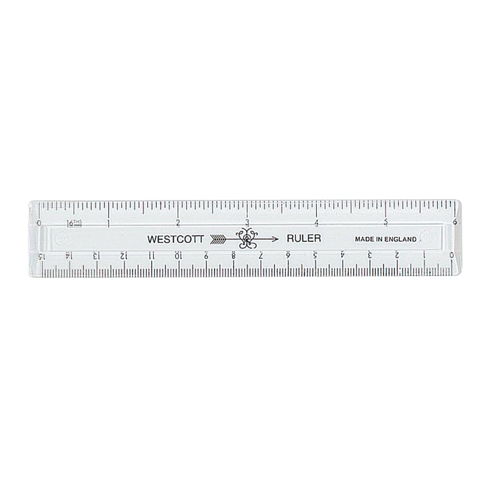 Acme Durable Plastic 6in Clear Ruler (Min Order Qty 38) MPN:45016