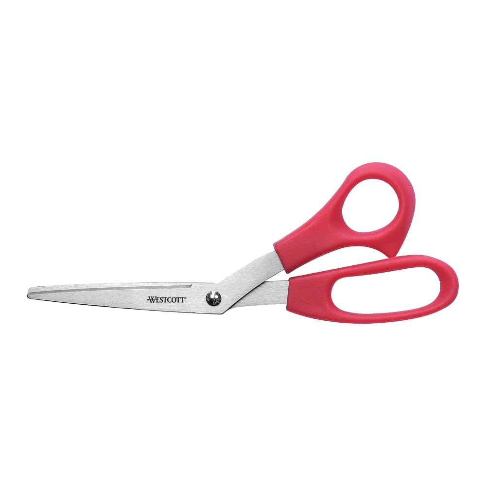 Westcott All-Purpose Value Stainless Steel Scissors, 8in, Bent, Red (Min Order Qty 11) MPN:10703