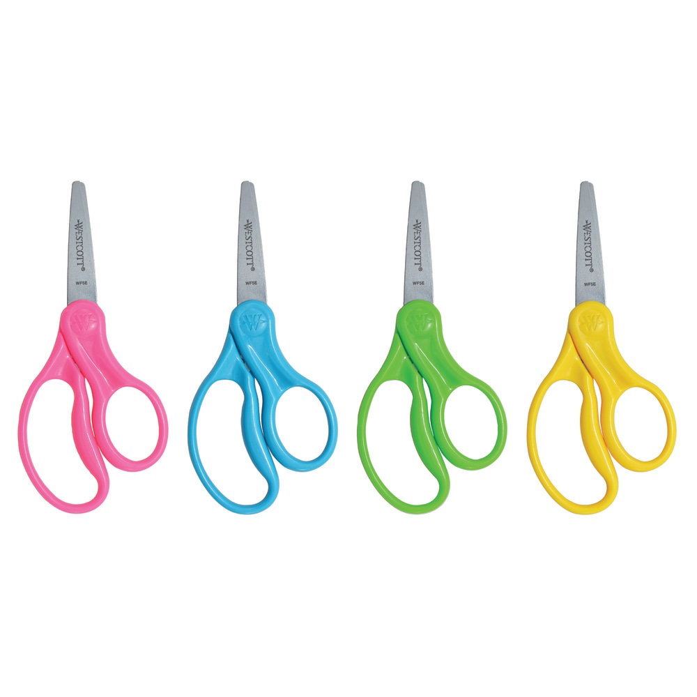 Westcott Hard Handle Kids Value Scissors, 5in, Pointed, Assorted Colors (Min Order Qty 12) MPN:13131