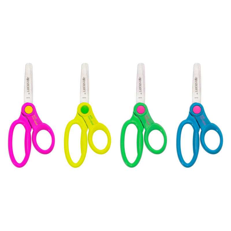 Westcott Anti-Microbial Kids Scissors, 5in, Blunt, Assorted Colors (Min Order Qty 50) MPN:14606