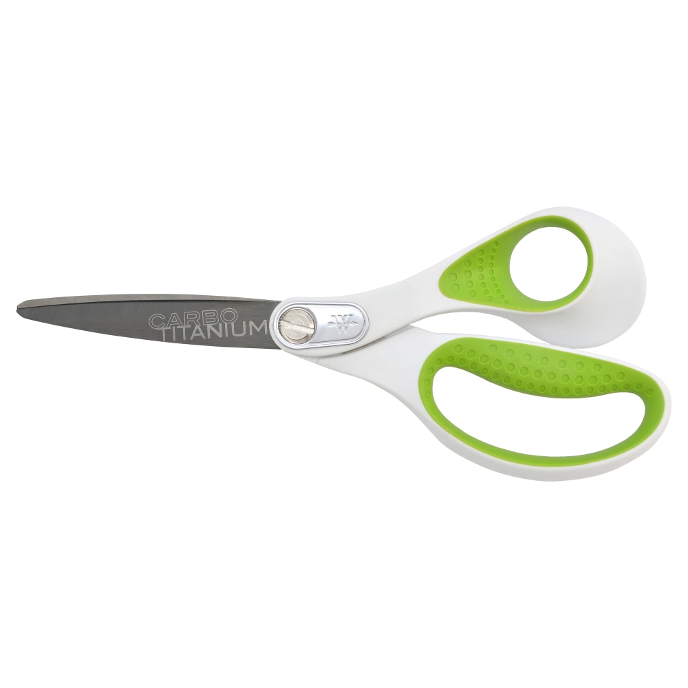 Westcott CarboTitanium Scissors, 8in, Straight, White/Green (Min Order Qty 3) MPN:14731