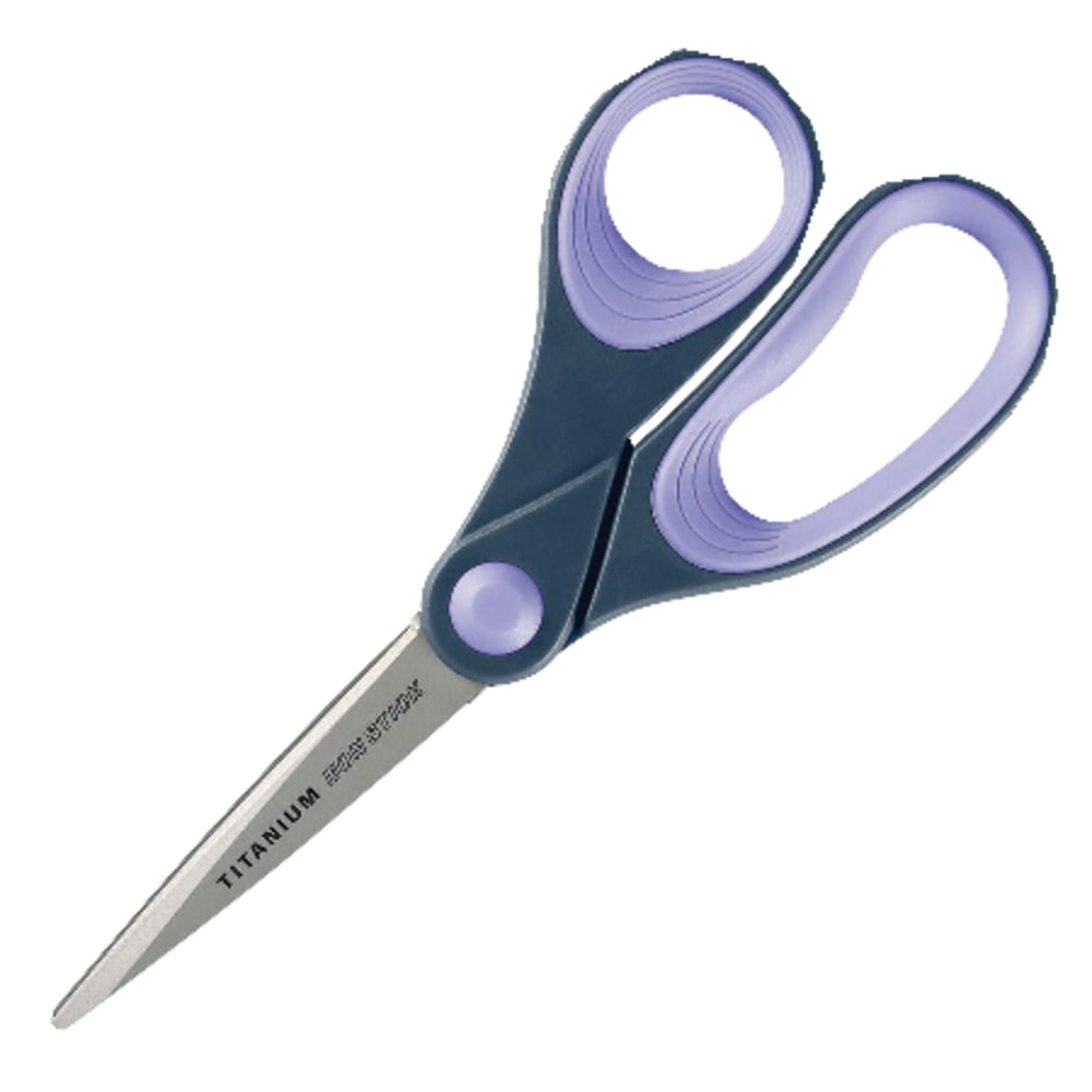 Westcott Titanium-Bonded Scissors, 8in, Pointed, Gray/Purple (Min Order Qty 4) MPN:14910