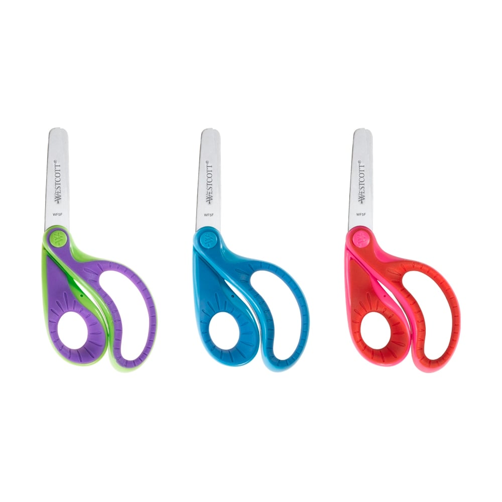 Westcott Ergo Kids Scissors, 5in, Blunt, Assorted Colors (Min Order Qty 36) MPN:16670