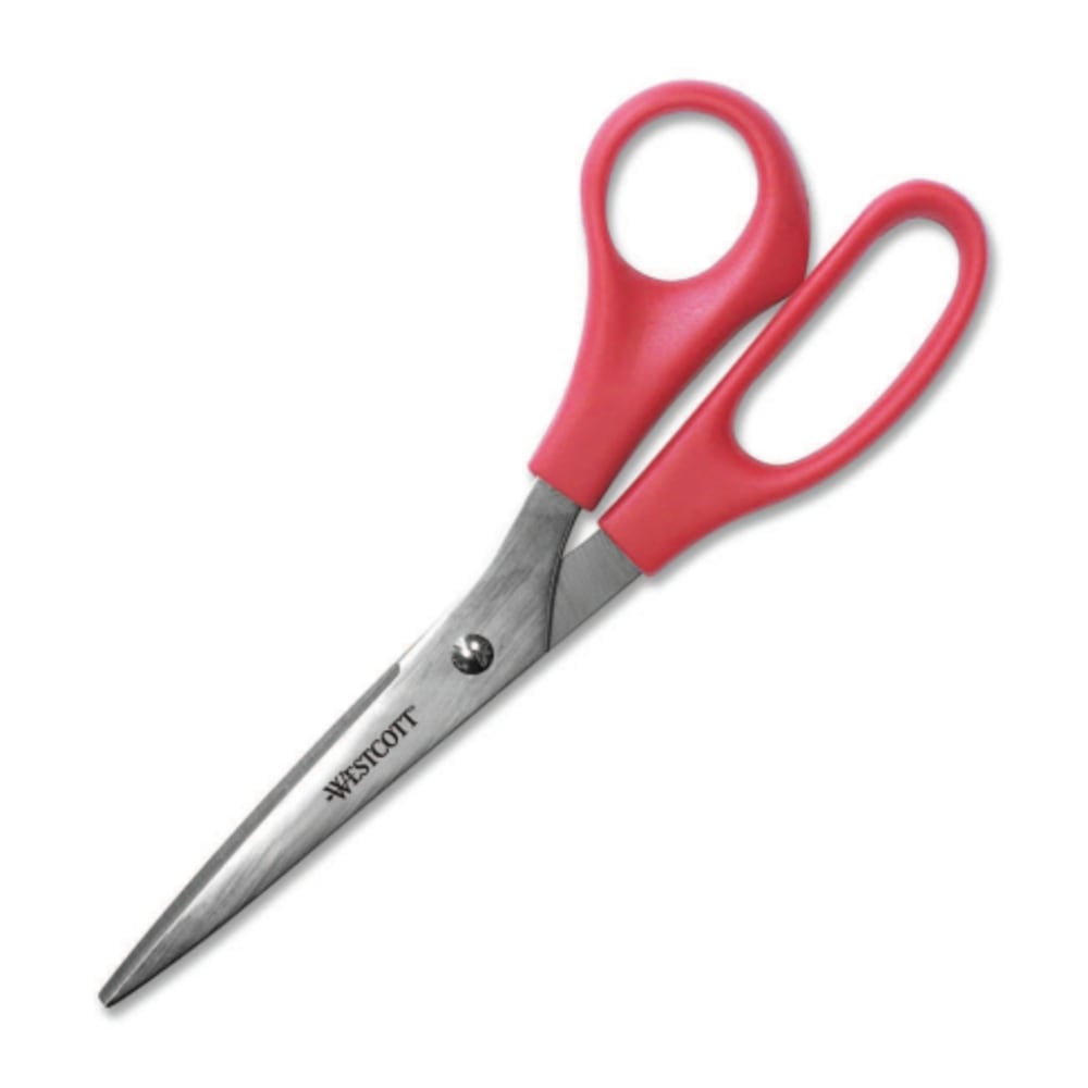 Westcott All-Purpose Value Stainless Steel Scissors, 8in, Pointed, Red (Min Order Qty 13) MPN:40618