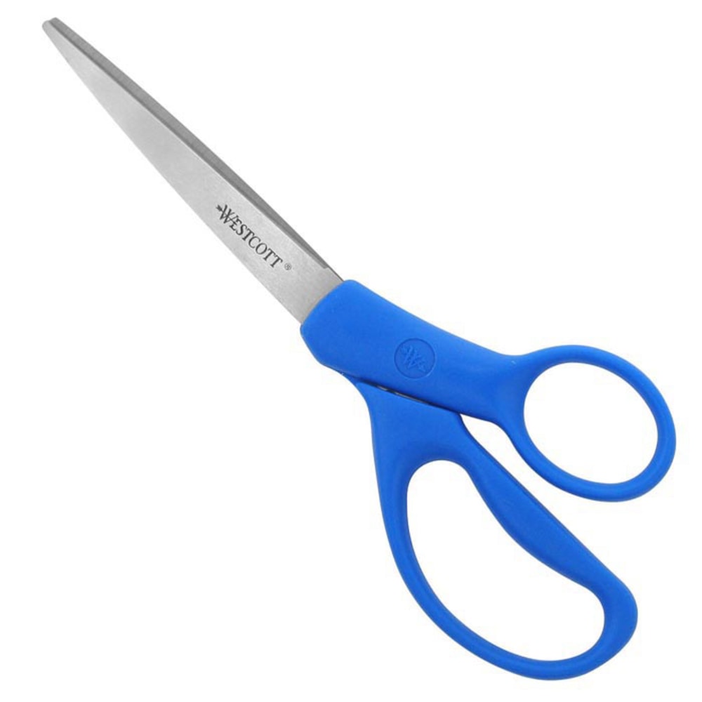 Westcott All Purpose Preferred Stainless Steel Scissors, 8in, Pointed, Blue (Min Order Qty 7) MPN:41218