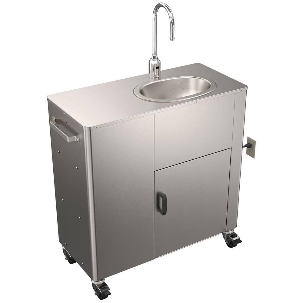 Portable Sink: Portable Mount, Sensor Gooseneck Faucet, 1 Compartment, 304 Stainless Steel MPN:PS1230-F31