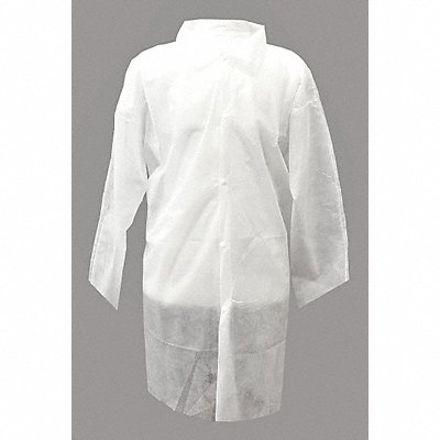 Disp. Lab Coat 2XL Poly Wht PK30 MPN:A-WLC-2X