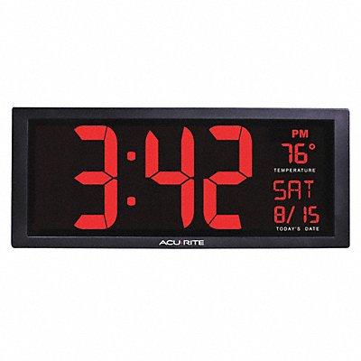 Digital Led Wall Clock w/In Temp MPN:75127A1