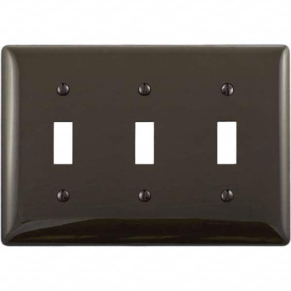 Wall Plates, Wall Plate Type: Switch Plates , Color: Brown , Wall Plate Configuration: Toggle Switch , Material: Thermoplastic , Shape: Rectangle  MPN:P3