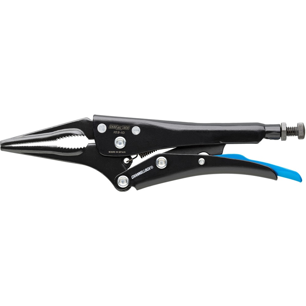 Locking Pliers, Jaw Texture: Serrated , Jaw Style: Long Nose, Straight, Locking , Overall Length Range: 10 in & Longer , Overall Length (Inch): 10in  MPN:103-10