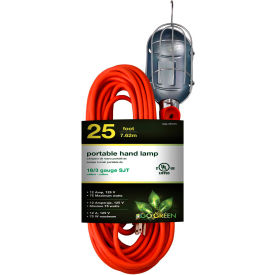 GoGreen Power GG-36725 25 Ft Portable Hand Lamp - Orange GG-36725