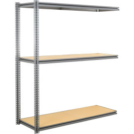 GoVets 3 Shelf Extra Heavy Duty Boltless Shelving Z Beam Add On 72Wx24Dx84H Wood Deck 004GY581