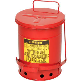 Justrite 6 Gallon Oily Waste Can Red - 09100 00091