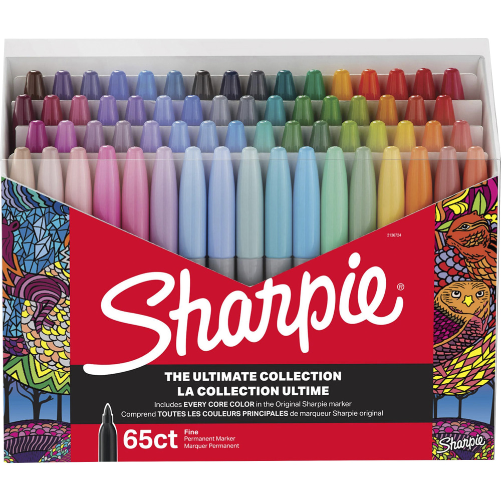 Sharpie Ultimates Permanent Marker - Fine Marker Point - Multicolor - 65 / Box MPN:2136724