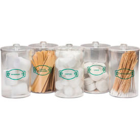 Clinton™ T-70 Labeled Clear Plastic Sundry Jars Set of 5 T-70