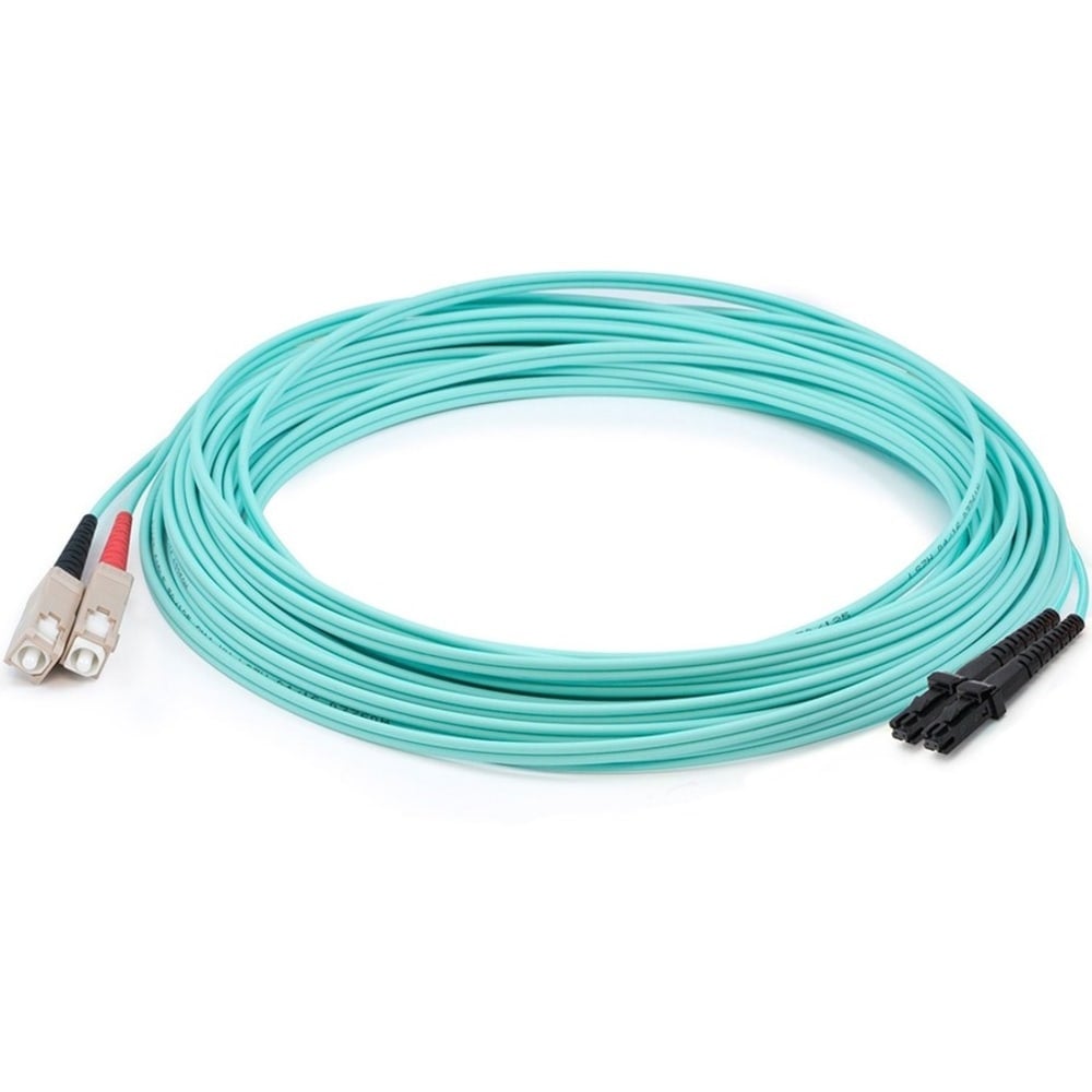 AddOn 10m MT-RJ to SC OM3 Aqua Patch Cable - Patch cable - MT-RJ/UPC multi-mode (M) to SC/UPC multi-mode (M) - 10 m - fiber optic - 50 / 125 micron - OM3 - halogen-free, molded, plenum - aqua (Min Order Qty 2) MPN:ADD-SC-MTRJ-10M5OM3