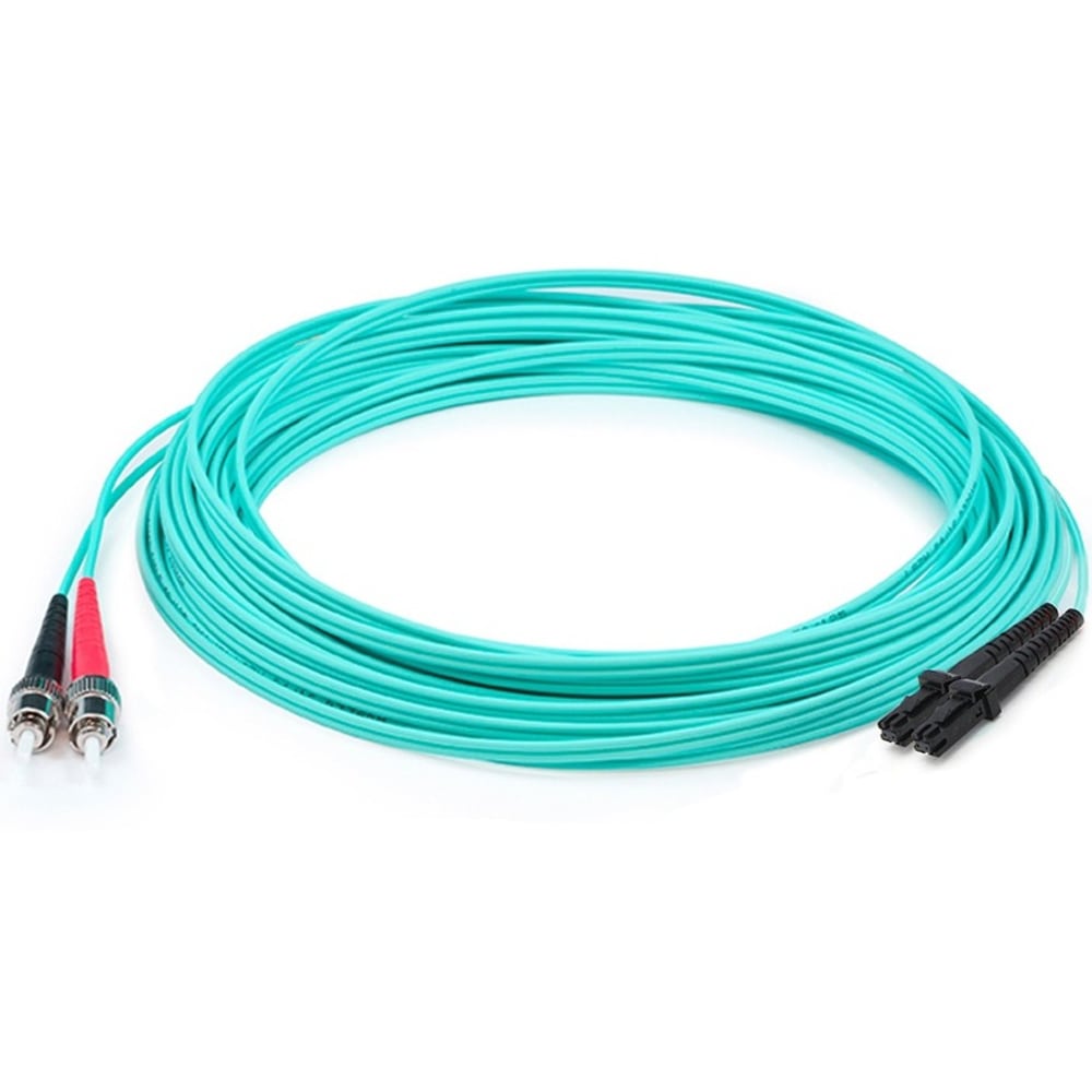 AddOn 1m MT-RJ to ST OM3 Aqua Patch Cable - Patch cable - MT-RJ/UPC multi-mode (M) to ST/UPC multi-mode (M) - 1 m - fiber optic - 50 / 125 micron - OM3 - halogen-free, molded, plenum - aqua (Min Order Qty 5) MPN:ADD-ST-MTRJ-1M5OM3