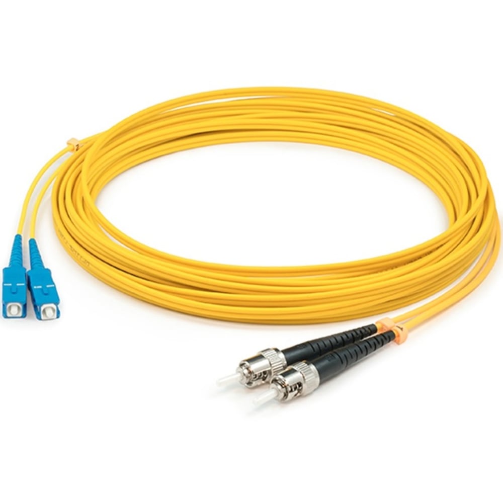 AddOn 4m SC (Male) to ST (Male) Yellow OS2 Duplex Fiber OFNR (Riser-Rated) Patch Cable - 100% compatible and guaranteed to work (Min Order Qty 4) MPN:ADD-ST-SC-4M9SMF