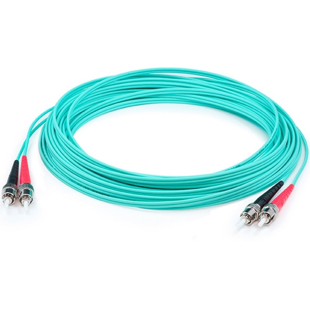 AddOn 10m ST (Male) to ST (Male) Aqua OM3 Duplex Fiber OFNR (Riser-Rated) Patch Cable - 100% compatible and guaranteed to work (Min Order Qty 2) MPN:ADD-ST-ST-10M5OM3